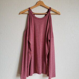 Pink Rose Cold Shoulder Long Sleeve Top Soft Knit Keyhole Back Women's Large NEW